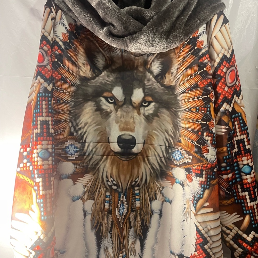Colorful Feather Pattern Jacket - Picture 4 of 9